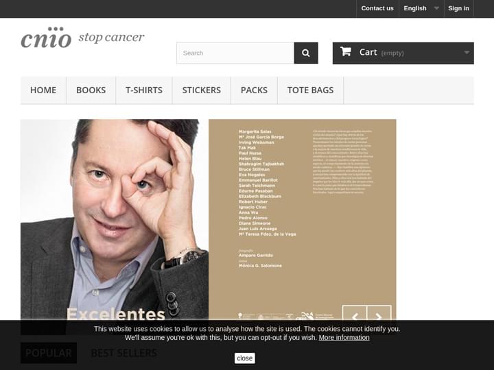 Captura de pantalla de la CNIO Store