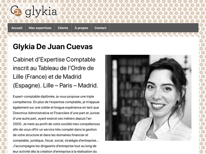 Captura de pantalla de la web de Glykia