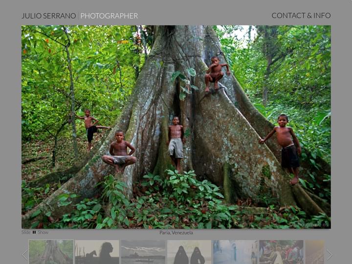Captura de pantalla de la web del fotógrafo Julio Serrano