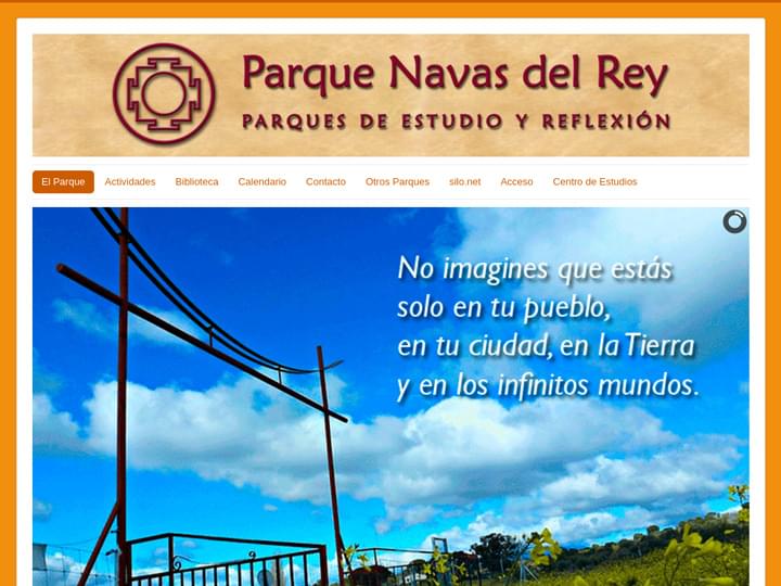 Captura de pantalla de la web del Parque Navas del Rey