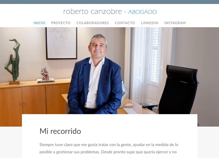 Captura de pantalla de la web de Roberto Canzobre